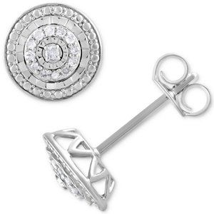 NWT Sterling Silver Dainty Studs with 1/10 Carat Diamonds